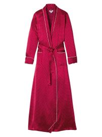 Shop Petite Plume Silk Polka Dot Long Robe at Saks Fifth Avenue