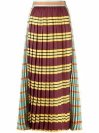 Shop Philosophy Di Lorenzo Serafini stripe-print pleated skirt with Express Delivery - at Farfetch