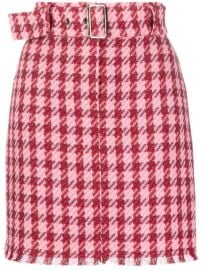 Shop Pinko belted check-print mini skirt with Express Delivery - at Farfetch