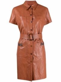 Shop Pinko belted short-sleeve shirtdress with Express Delivery - at Farfetch