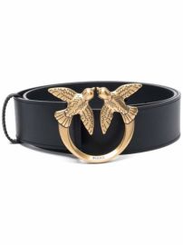 Shop Pinko grained logo plaque belt with Express Delivery - at Farfetch