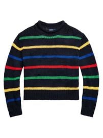 Shop Polo Ralph Lauren Cotton Striped Roll-Neck Sweater at Saks Fifth Avenue