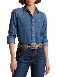 Shop Polo Ralph Lauren Embroidered-Logo Denim Shirt at Saks Fifth Avenue