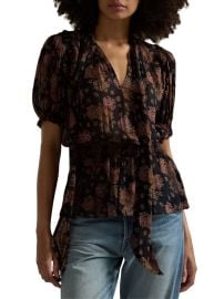 Shop Polo Ralph Lauren Floral Georgette Tie-Neck Blouse at Saks Fifth Avenue