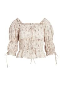 Shop Polo Ralph Lauren Liko Floral Smocked Blouse at Saks Fifth Avenue