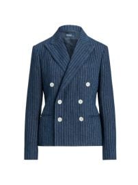 Shop Polo Ralph Lauren Pinstripe Linen Blazer at Saks Fifth Avenue