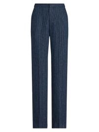 Shop Polo Ralph Lauren Pinstripe Linen Trousers at Saks Fifth Avenue