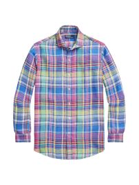 Shop Polo Ralph Lauren Plaid Linen Button-Front Shirt at Saks Fifth Avenue