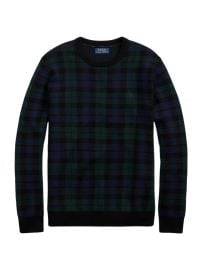 Shop Polo Ralph Lauren Plaid Wool Crewneck Sweater at Saks Fifth Avenue