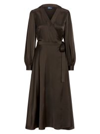 Shop Polo Ralph Lauren Satin Midi Wrap Dress at Saks Fifth Avenue