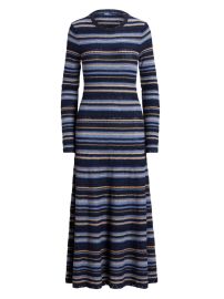 Shop Polo Ralph Lauren Stripe Crewneck Maxi Sweaterdress at Saks Fifth Avenue