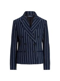 Shop Polo Ralph Lauren Striped Linen Double-Breasted Blazer Saks Fifth Avenue at Saks Fifth Avenue