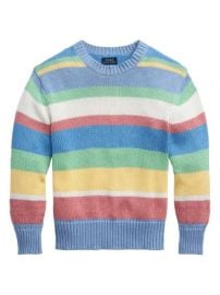 Shop Polo Ralph Lauren Striped Polo Knit Sweater at Saks Fifth Avenue