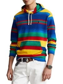 Shop Polo Ralph Lauren Striped Terry Hoodie Sweatshirt at Saks Fifth Avenue