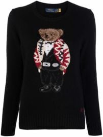 Shop Polo Ralph Lauren intarsia-knit long-sleeve jumper with Express Delivery - at Farfetch