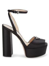 Shop Prada Logo Satin Platform Ankle-Strap Sandals at Saks Fifth Avenue