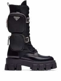 Shop Prada Monolith pouch detail boots with Express Delivery - at Farfetch