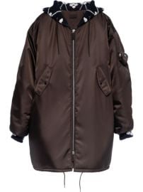 Shop Prada Re-Nylon hooded raincoat with Express Delivery - at Farfetch