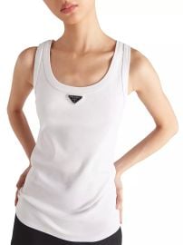 Shop Prada Ribbed Knit Jersey Tank Top at Saks Fifth Avenue