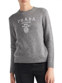 Shop Prada Wool Cashmere and Lam Crew-Neck Sweater at Saks Fifth Avenue