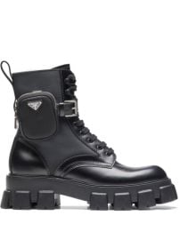 Shop Prada ankle pouch combat boots with Express Delivery - at Farfetch