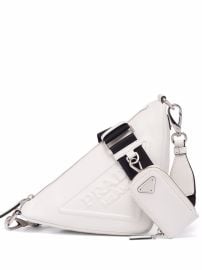 Shop Prada logo plaque shoulder bag with Express Delivery - at Farfetch