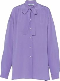 Shop Prada long-sleeve crepe de chine blouse with Express Delivery - at Farfetch