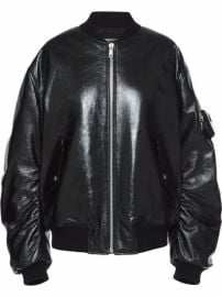 Shop Prada oversized high-shine bomber jacket with Express Delivery - at Farfetch