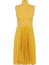 Shop Prada ribbed-knit pleated short dress with Express Delivery - at Farfetch