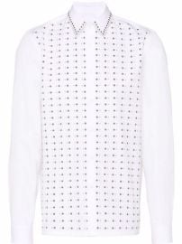 Shop Prada stud-embellished button-front shirt with Express Delivery - at Farfetch