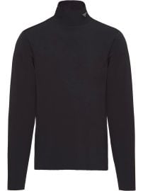 Shop Prada triangle plaque high-neck top with Express Delivery - at Farfetch