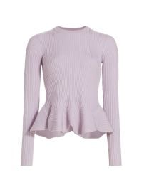 Shop Proenza Schouler Rib-Knit Peplum Sweater at Saks Fifth Avenue