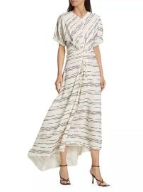 Shop Proenza Schouler Textured Stripe Asymmetric Dress at Saks Fifth Avenue