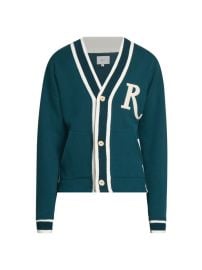 Shop R H U D E Logo Patch Cotton Cardigan at Saks Fifth Avenue