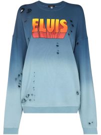 Shop R13 Elvis-print distressed-effect sweatshirt with Express Delivery - at Farfetch