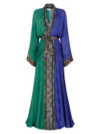 Shop RAISAVANESSA The Lake House Bicolor Satin Maxi Robe Dress at Saks Fifth Avenue