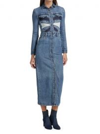 Shop REDValentino Denim Patchwork Butterfly Dress at Saks Fifth Avenue