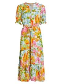 Shop Rails Eliana Belted Floral Midi-Dress at Saks Fifth Avenue