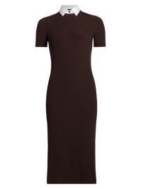 Shop Ralph Lauren Collection Contrast Collar Body-Con Midi-Dress at Saks Fifth Avenue