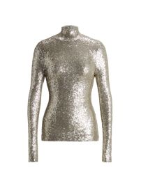 Shop Ralph Lauren Collection Sequined Mock Turtleneck Blouse at Saks Fifth Avenue