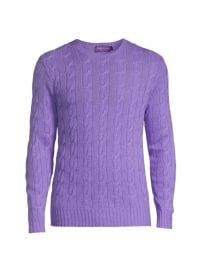 Shop Ralph Lauren Purple Label Cableknit Cashmere Sweater at Saks Fifth Avenue