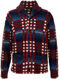 Shop Ralph Lauren RRL checked shawl collar jumper with Express Delivery - at Farfetch