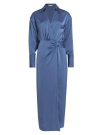 Shop Ramy Brook Aurora Draped Satin Shirtdress at Saks Fifth Avenue