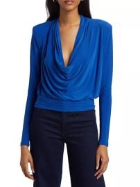 Shop Ramy Brook Eden Satin Long-Sleeve Blouse at Saks Fifth Avenue