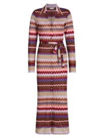 Shop Ramy Brook Galilea Zig Zag Belted Maxi Shirtdress at Saks Fifth Avenue