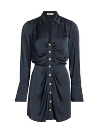 Shop Ramy Brook Katelyn Satin Buttoned Minidress at Saks Fifth Avenue