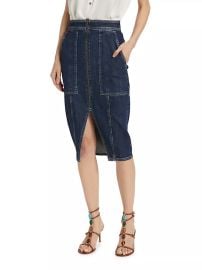 Shop Ramy Brook Marietta Denim Utility Midi-Skirt at Saks Fifth Avenue