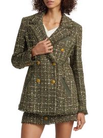 Shop Ramy Brook Marsha Tweed Double-Breasted Blazer at Saks Fifth Avenue