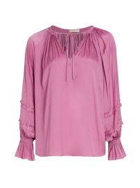 Shop Ramy Brook Maty Fringe-Sleeve Blouse at Saks Fifth Avenue