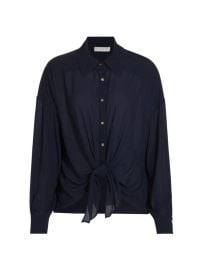 Shop Ramy Brook Raven Long-Sleeve Tie-Front Shirt at Saks Fifth Avenue